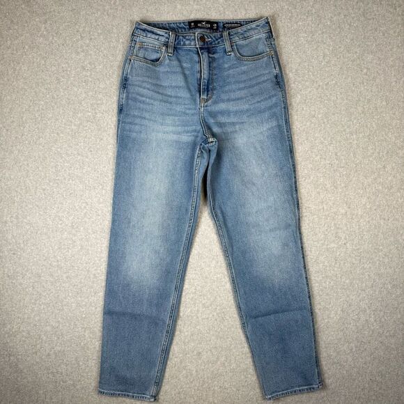 Hollister Womens Size 9 Ultra High Rise Mom Denim Jeans Blue Light Wash - Picture 1 of 8
